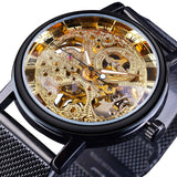 Fashion Luxury Hollow Skeleton Round Strap Wristwatch