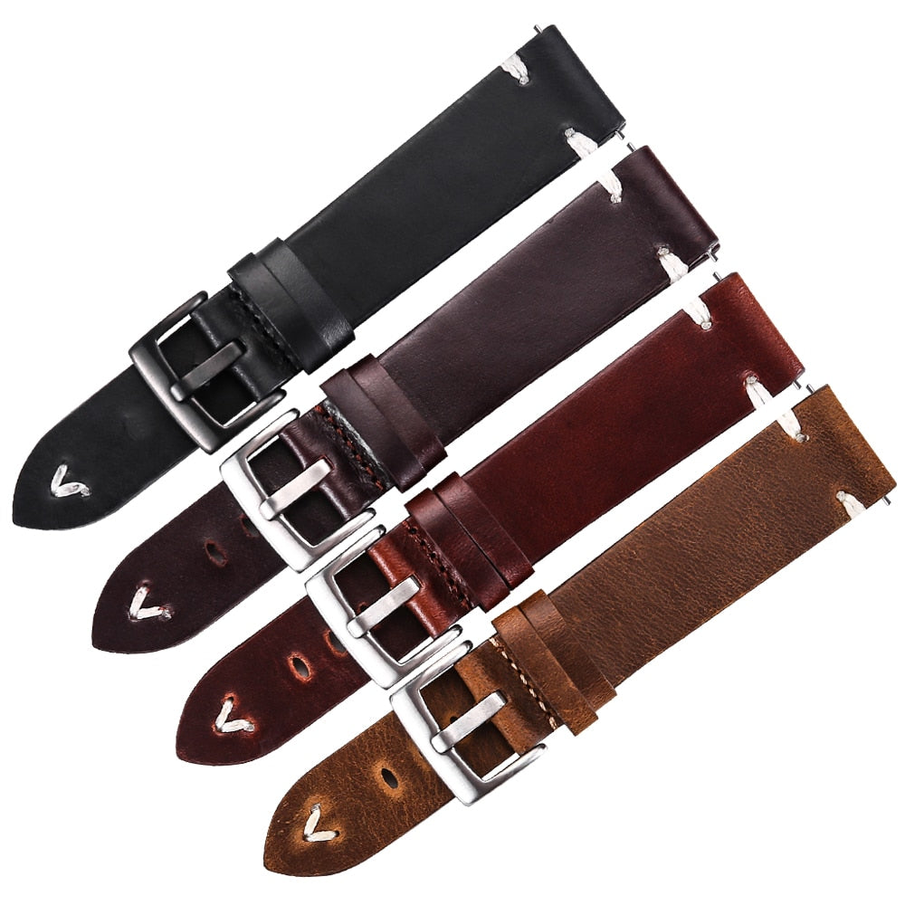 Handmade Italian Leather Strap Watchband 18mm 20mm 22mm Bellissimo Deals