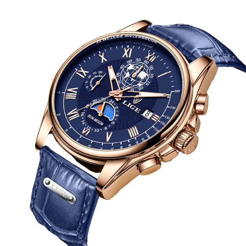 Luxury Chronograph Leather Wristwatch 2023 Bellissimo Deals