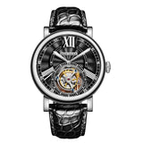 Tourbillon: Elegant Automatic Watch with Alligator Leather Strap RGA1999 Bellissimo Deals